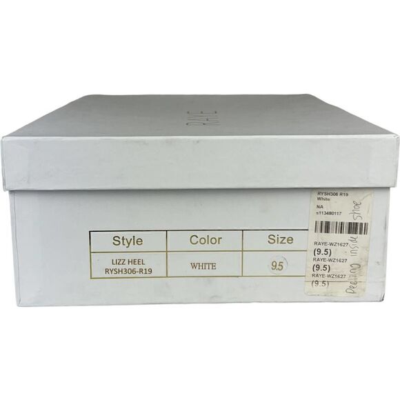 New Raye Women 9.5 US Lizz Heel White Leather Sandals Open-toe Shoes  $190 - Picture 9 of 9